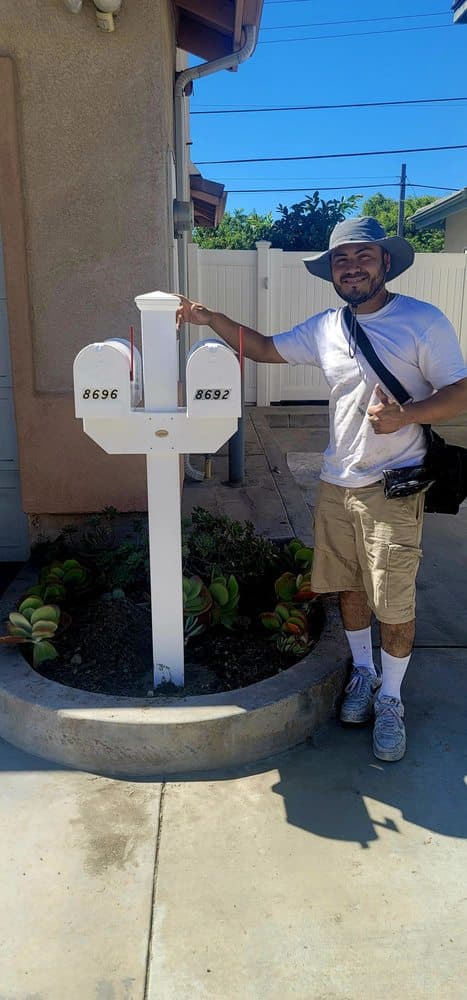 Mailbox post installed